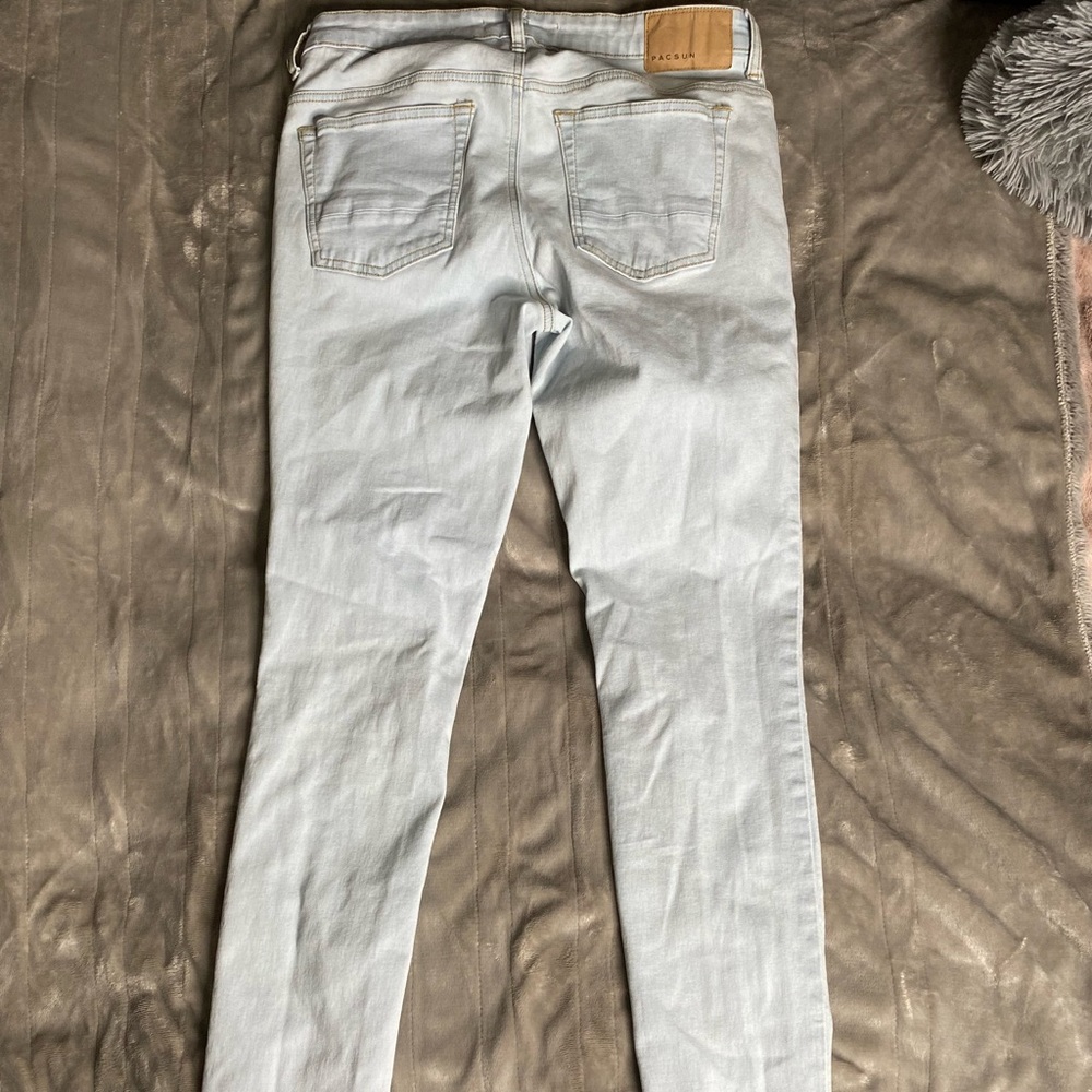 Light Blue Stacked Skinny Jeans - Picture 2 of 2